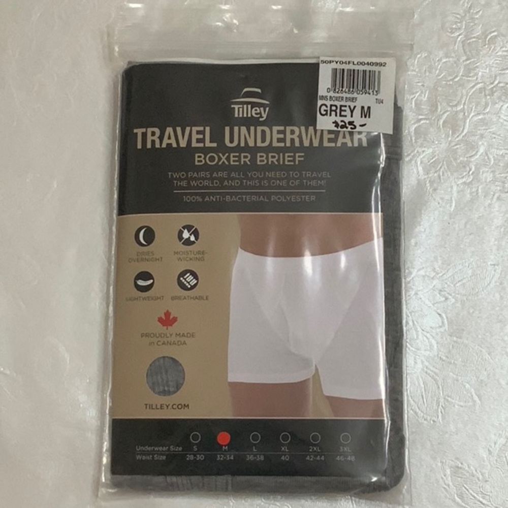 Tilley TRAVEL UNDERWEAR BOXER BRIEF - Grey